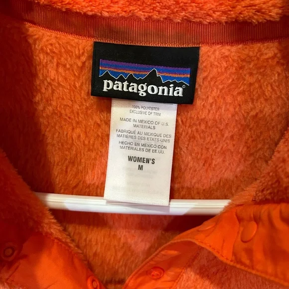 Patagonia Women’s Quarter Zip Orange Fleece Pullover M - Picture 4 of 5